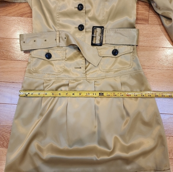 Vintage VERTIGO PARIS Satin Trench-Style Dress - Picture 12 of 16
